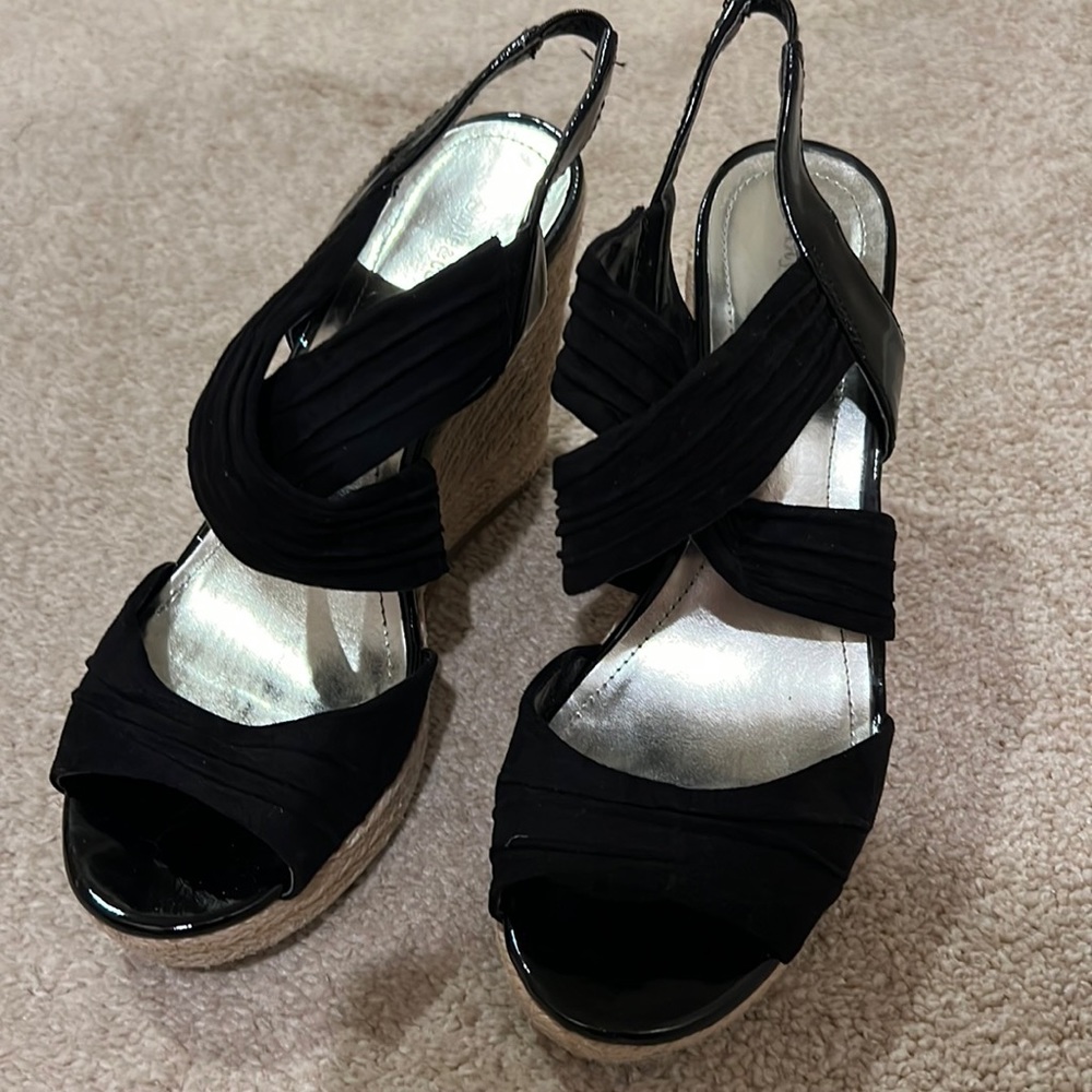 Style and company black wedge heels